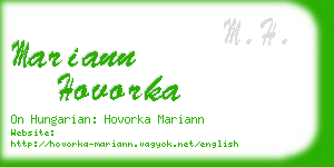 mariann hovorka business card